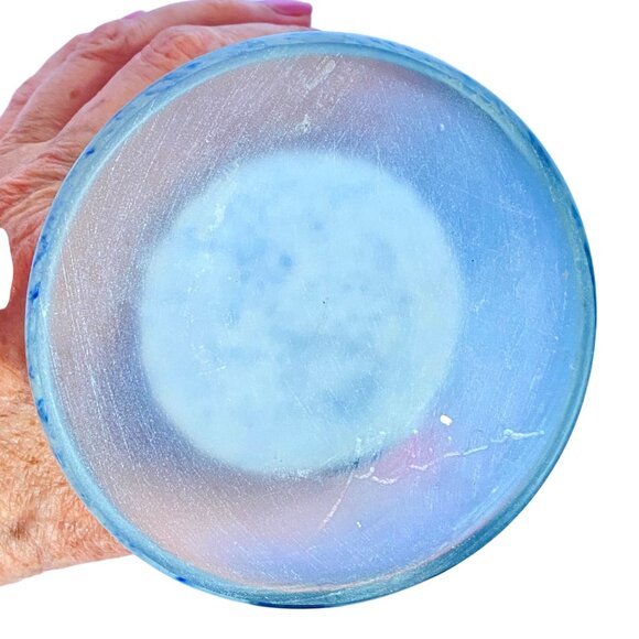 Mduca Cobalt Blue Art Glass Handkerchief Ruffle Edge Hand Blown Vase 10in Tall - Picture 7 of 12